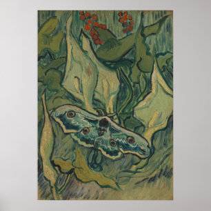 Van Gogh Jättepåfågelspinnare Vintage NaturkonstVa Poster