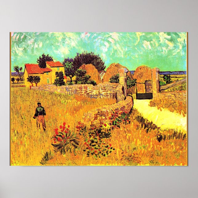 Van Gogh - Jordbrukshus i Provence Poster (Framsidan)