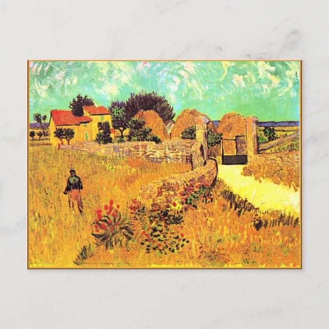 Van Gogh - Jordbrukshus i Provence Vykort (Framsida)