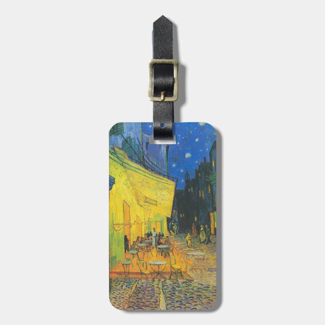 Van Gogh Kafé Terrass Fransk Gatuvy Bagagebricka (Vertikal Framsida)