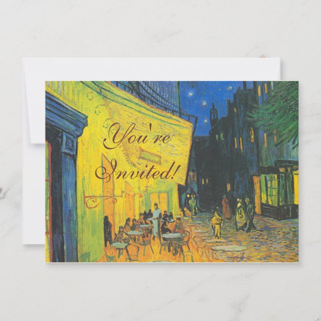 Van Gogh Kafé Terrass Fransk Gatuvy Inbjudningar (Framsida)