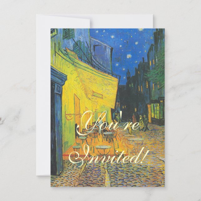 Van Gogh Kafé Terrass Fransk Gatuvy Inbjudningar (Framsida)