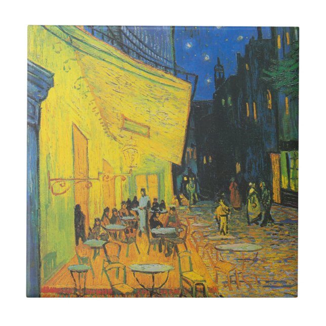 Van Gogh Kafé Terrass Fransk Gatuvy Kakelplatta (Framsidan)
