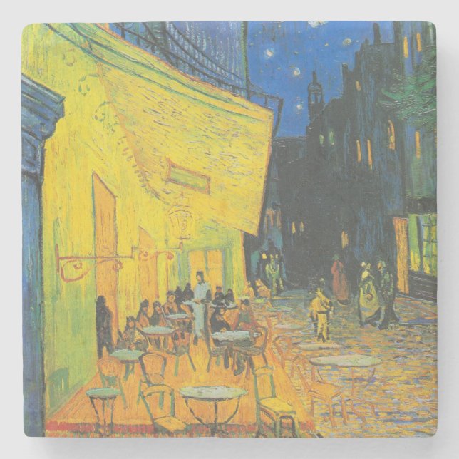 Van Gogh Kafé Terrass Fransk Gatuvy Stenunderlägg (Framsidan)