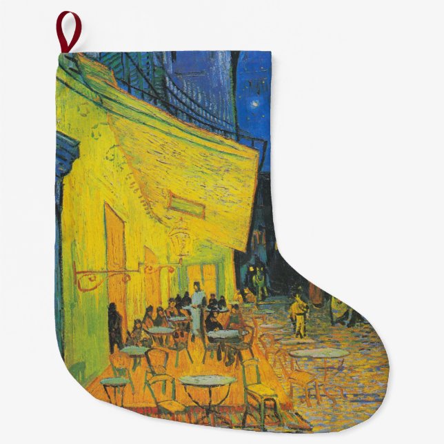 Van Gogh Kafé Terrass Fransk Gatuvy Stor Julstrumpa (Framsidan)