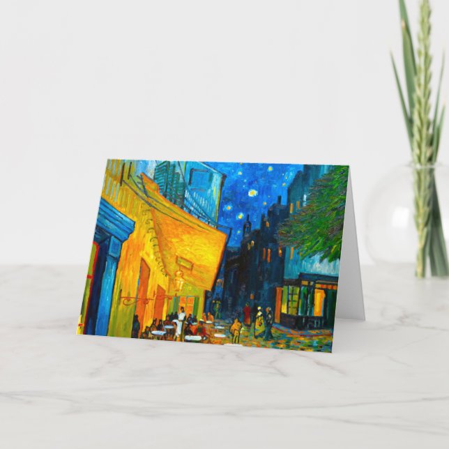Van Gogh Kaféterrassen på natten Inbjudan (Framsida)