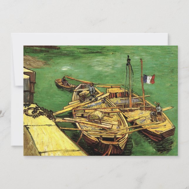 Van Gogh Kaj med män som lastar ur sandpråmar (Framsida)