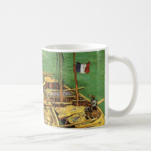 Van Gogh Kaj med män som lastar ur sandpråmar Kaffemugg