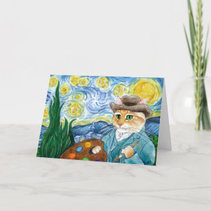 Van Gogh katt, parodi för Starry natt Kort