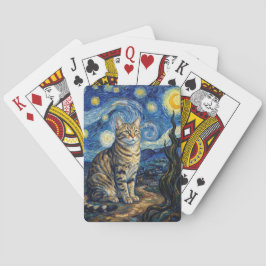 Van Gogh Katt Stjärnkväll Impressionistisk Konst Casinokort