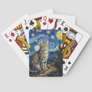 Van Gogh Katt Stjärnkväll Impressionistisk Konst Casinokort