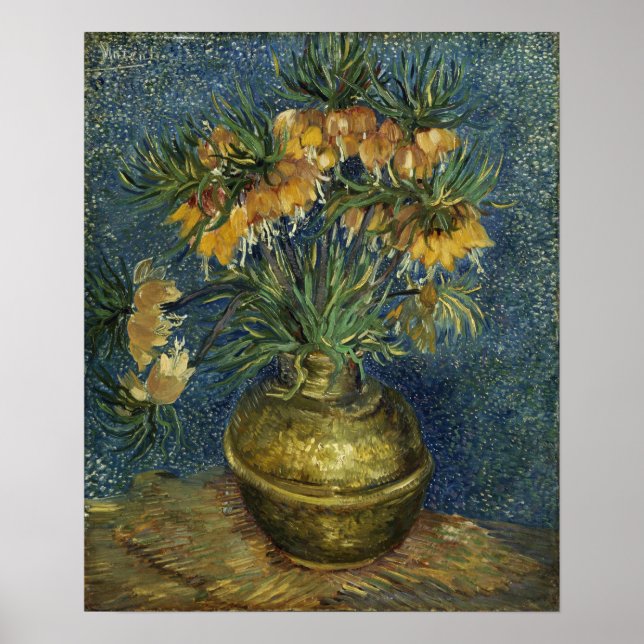 Van Gogh - Kejsarkronor i en kopparvas Poster (Framsidan)