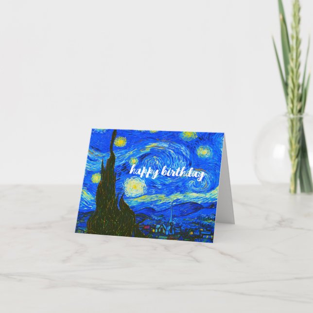 VAN GOGH Klassiskt födelsedag "Stjärnighet" Kort (Framsida)