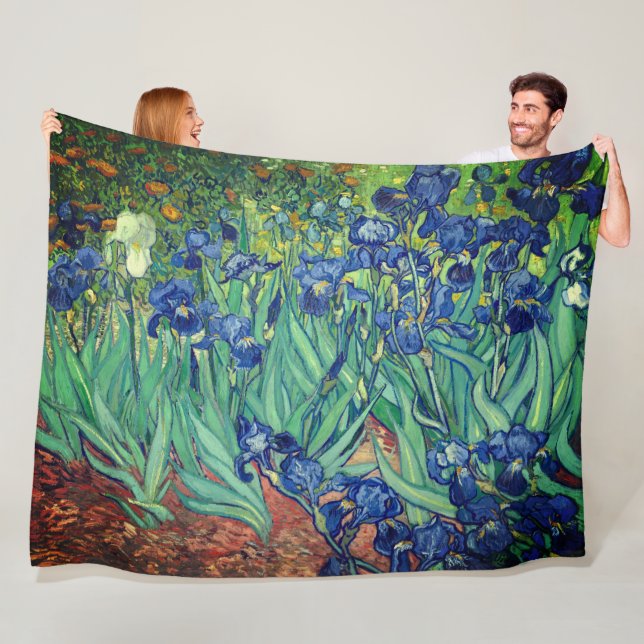 Van Gogh konst Irisar Fleecefilt (På plats)