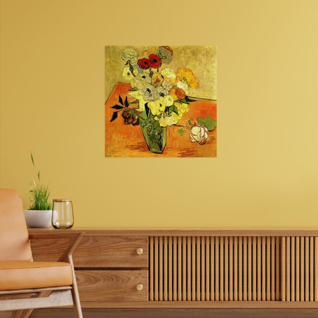 Van Gogh-konstverk, Japansk vas med rosor, Poster (Vardagsrum 2)