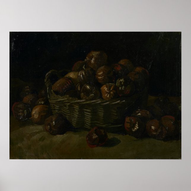 Van Gogh - Korg med äpplen Poster (Framsidan)