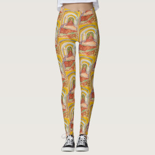 Van Gogh-korridor Asylen Gul Impressionistisk Kons Leggings
