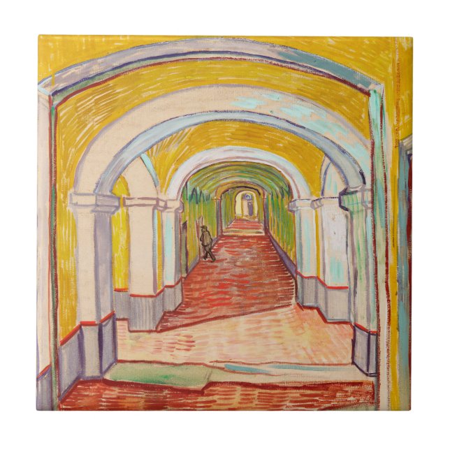 Van Gogh-korridor Asylen Gult Impressionistisk kon Kakelplatta (Framsidan)