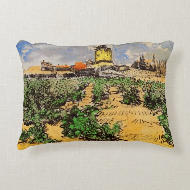 Van Gogh Kvarnen Alphonse Daudet vid Fontevielle Prydnadskudde (Framsidan)