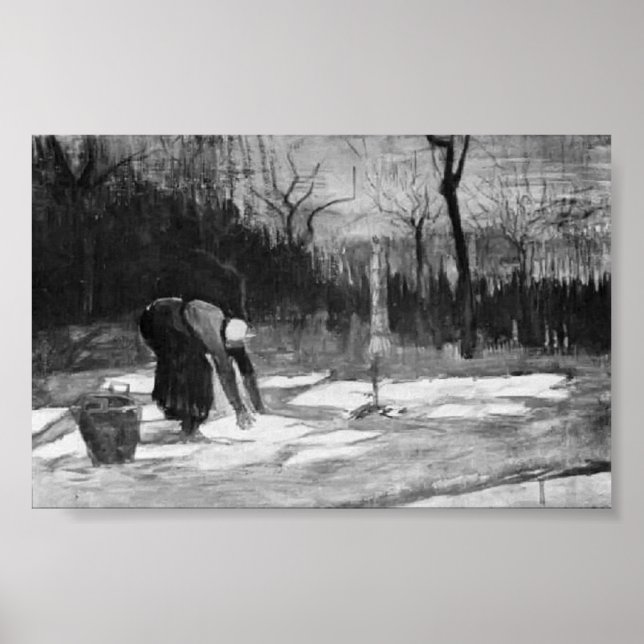 Van Gogh - Kvinnor som sprider ut Tvätt på Fält Poster (Framsidan)