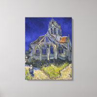 Van Gogh Kyrkan i Auvers blå himmel konst