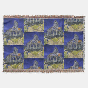 Van Gogh Kyrkan i Auvers blå himmel konst Filt