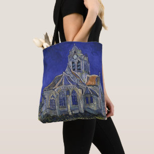 Van Gogh Kyrkan i Auvers blå himmel konst Tygkasse