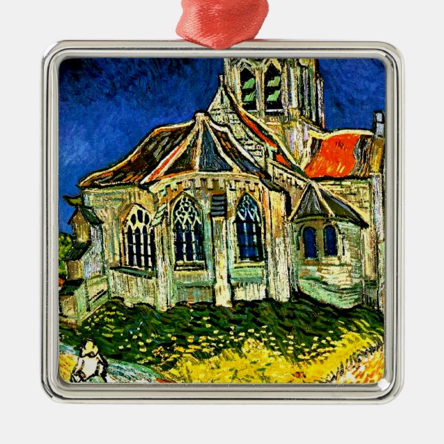 Van Gogh - kyrkan i Auvers Julgransprydnad Metall (Framsidan)