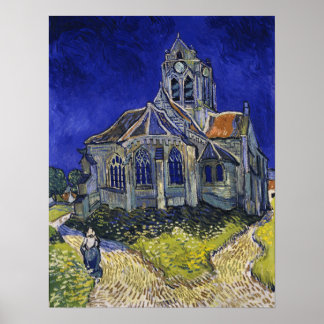 Van Gogh - kyrkan i Auvers-Sur-Oise Poster