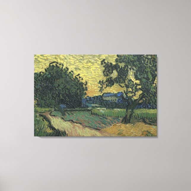 Van Gogh Landskap i skymning Canvastryck (Framsida)