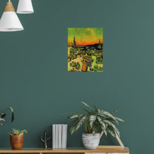 Van Gogh - Landskap med promenadpar Poster