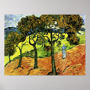 Van Gogh - Landskap med Träd och Figurer Poster