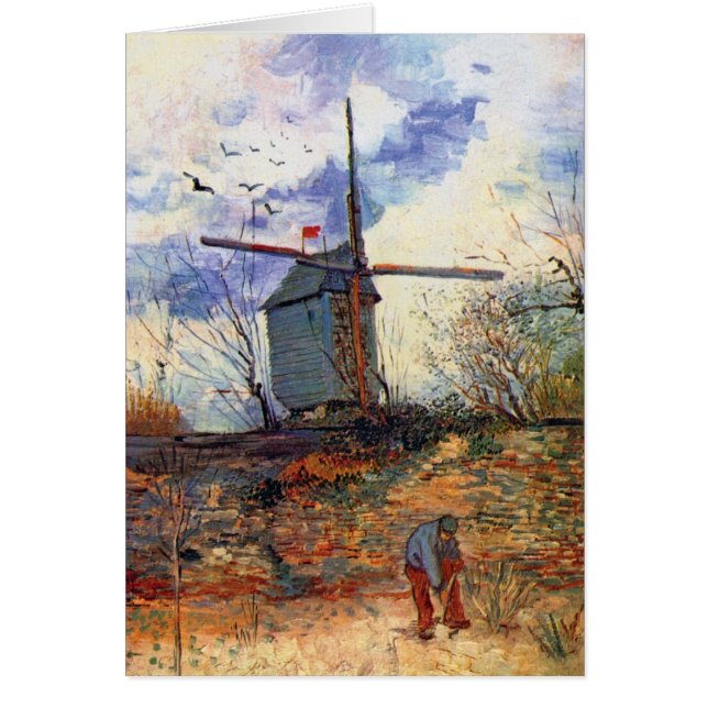 Van Gogh - Le Moulin De La Galette Kvarn Hälsningskort (Framsidan)