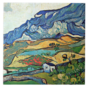 Van Gogh - Les Alpelare Mountain Landscape Kakelplatta