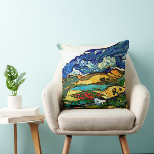 Van Gogh - Les Alpelare Mountain Landscape Kudde