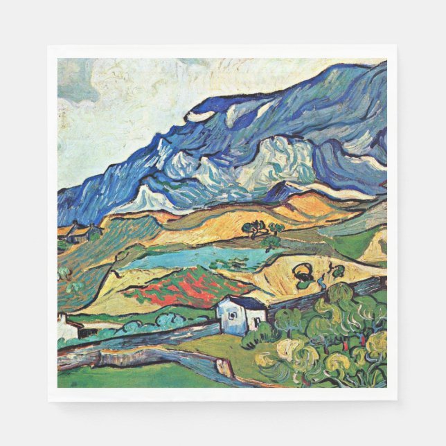 Van Gogh - Les Alpelare Mountain Landscape Pappersservett (Framsidan)