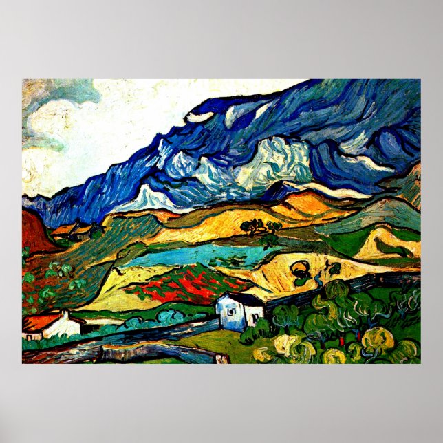 Van Gogh - Les Alpelare Mountain Landscape Poster (Framsidan)