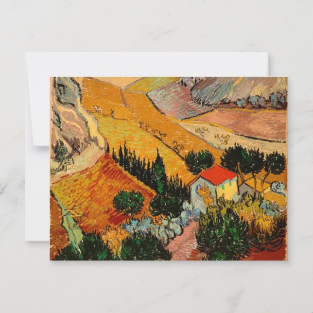 Van Gogh - Liggande med hus Kort (Framsida)