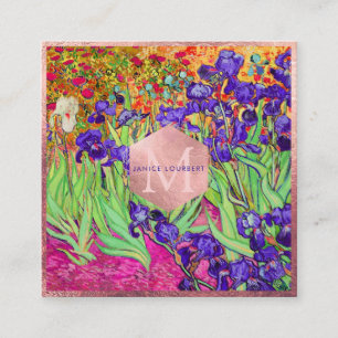 Van Gogh Lila Irises at St. Remy Fyrkantigt Visitkort
