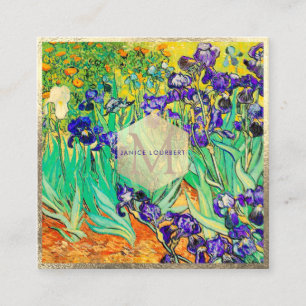 Van Gogh Lila Irises at St. Remy Fyrkantigt Visitkort