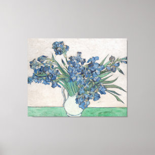 Van Gogh Lila Irises Vas Blommigt Painting Canvastryck