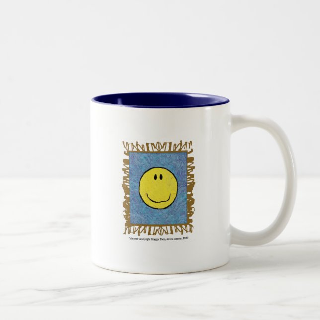 van gogh lycklig ansikte Två-Tonad mugg (Höger)