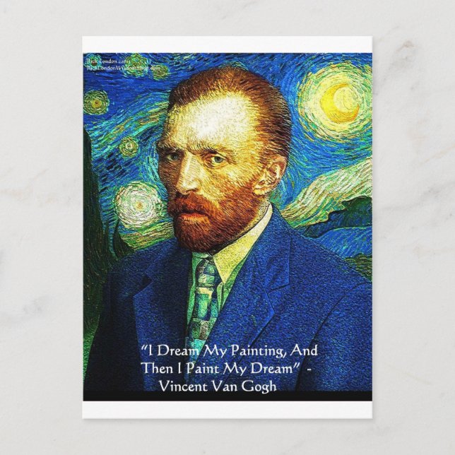 Van Gogh "Måla Mina Drömmar" presenter koppar kort (Framsida)