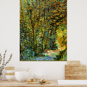Van Gogh-målning, A Väg i Skogen Poster