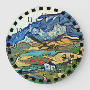 Van Gogh-målning, Les Alpeles Mountain Landscape Stor Klocka