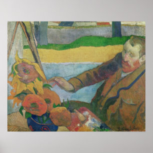 Van Gogh-målning Sunblommor, 1888 Poster