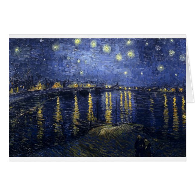 Van Gogh målningar: Starry natt Van Gogh Rhone Hälsningskort (Framsidan Horizontal)
