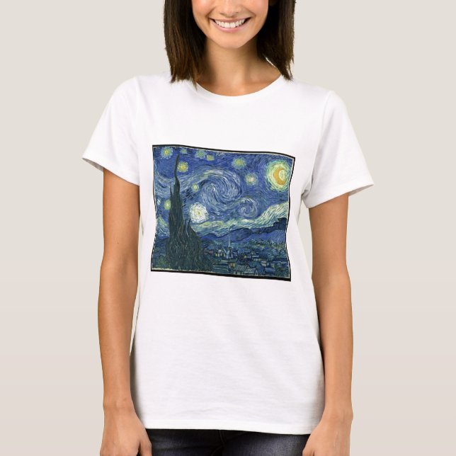 Van Gogh-målningar:Starttåg Night Van Gogh Tee (Framsida)