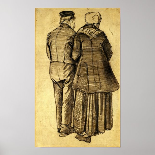 Van Gogh - Man och Woman Seen från baksidan Poster (Framsidan)