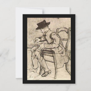 Van Gogh - Man Writing, Facing Lämnat, Vykort